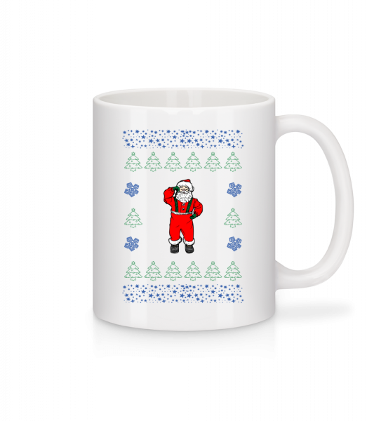 Père Noël Tricotage - Mug en céramique blanc - Blanc - Vorn