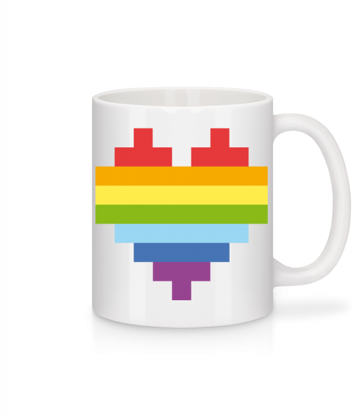Rainbow Heart - Mug en céramique blanc - Blanc - Vorn