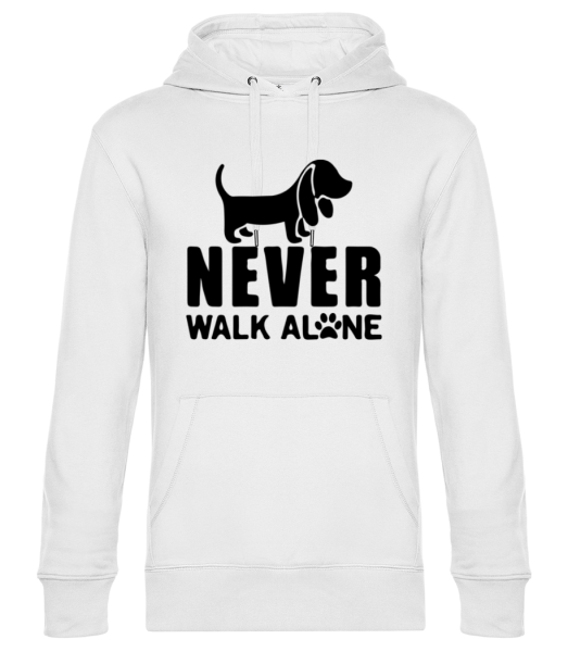 Never Walk Alone Dog - Sweat à capuche premium Unisexe - Blanc - Devant