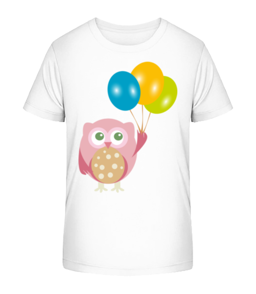 Hibou Mignon Avec Ballons - T-shirt bio Enfant Stanley Stella - Blanc - Devant