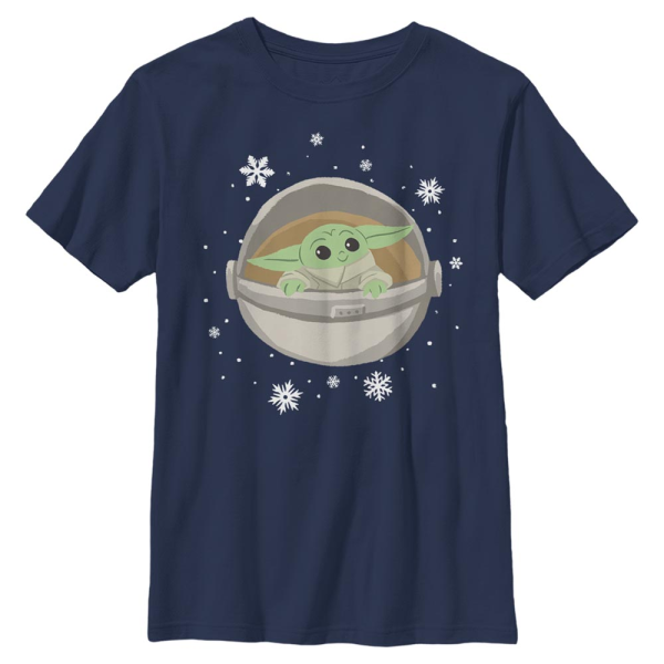 Star Wars - The Mandalorian - The Child Cold Yoda - Christmas - Enfant T-shirt - Bleu marine - Devant