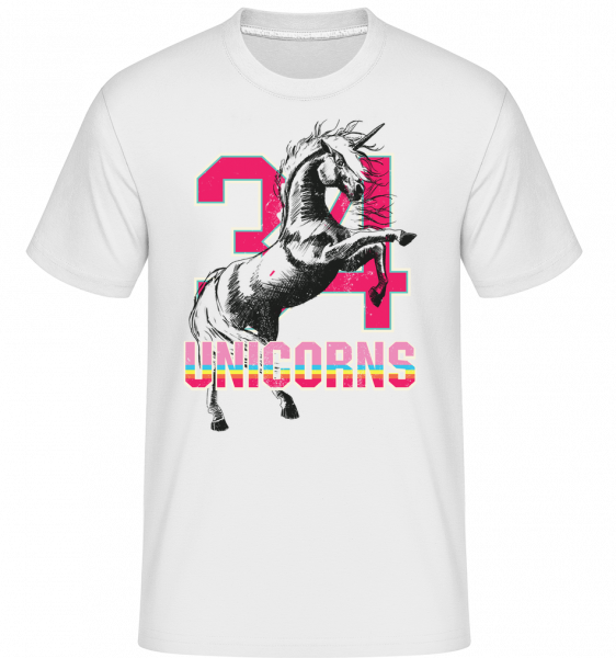 34 Unicorns -  T-Shirt Shirtinator homme - Blanc - Vorn