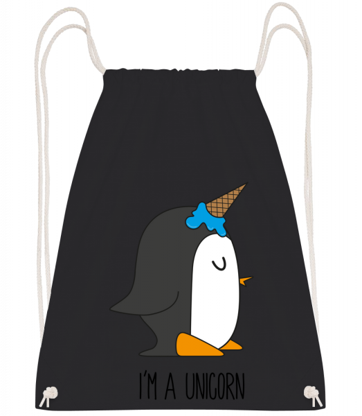 I'm A Unicorn Penguin - Sac à dos Drawstring - Noir - Vorn