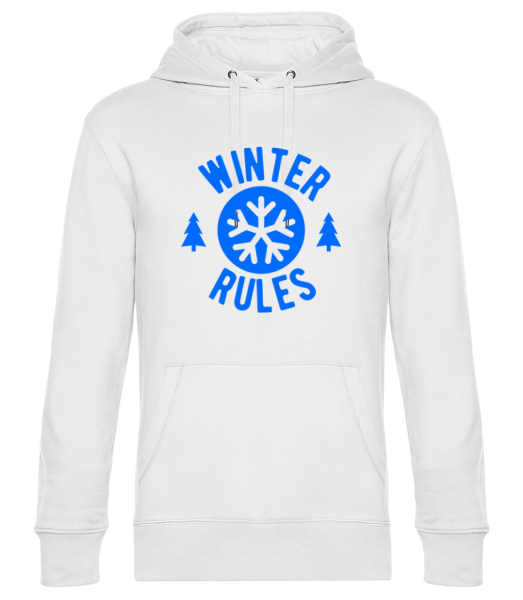 Winter Rules - Sweat à capuche premium Unisexe - Blanc - Devant