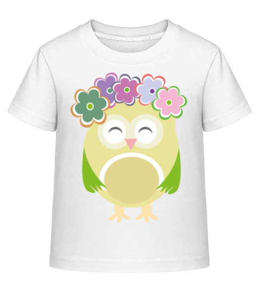 Hibou Avec Fleurs - T-shirt shirtinator Enfant - Blanc - Devant
