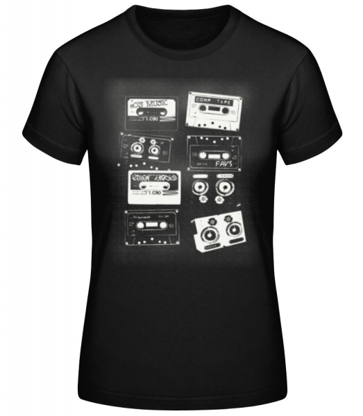 Old Cassettes - T-shirt standard Femme - Noir - Devant