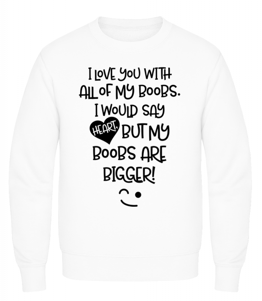 Boobs Love - Sweatshirt Homme AWDis - Blanc - Vorn