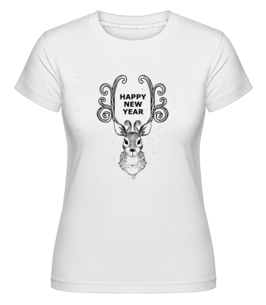 Happy New Year Raindeer -  T-shirt Shirtinator femme - Blanc - Devant